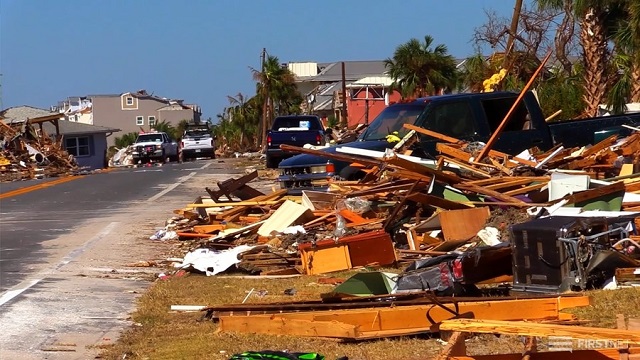 Neighborhood destroyed by a storm
